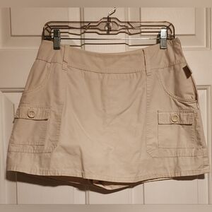 Beige Cargo Mini Skort